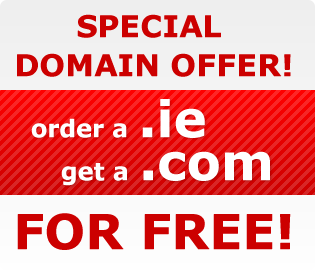 Special Offer -Order a .ie domain, get a .com for free